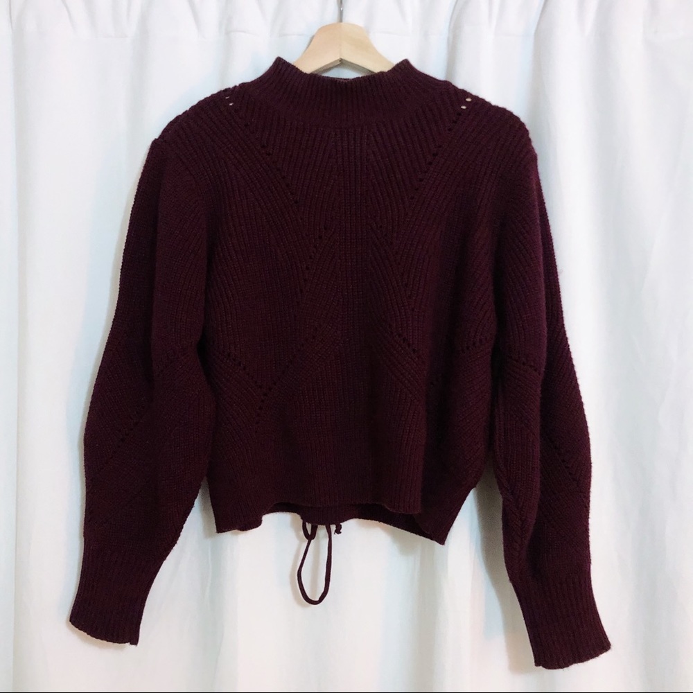 Topshop Cropped Mock Neck Sweater